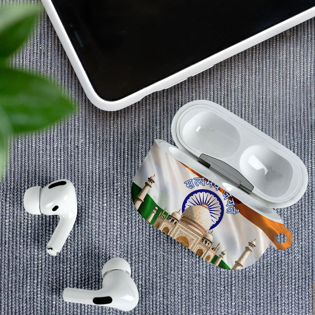 India Flag Peacock AirPods Case Vibrant Cultural Indian Taj Mahal Lotus