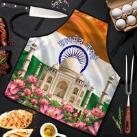 India Flag Peacock Apron Vibrant Cultural Indian Taj Mahal Lotus