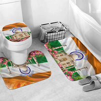India Flag Peacock Bathroom Set Vibrant Cultural Indian Taj Mahal Lotus