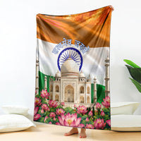 India Flag Peacock Blanket Vibrant Cultural Indian Taj Mahal Lotus