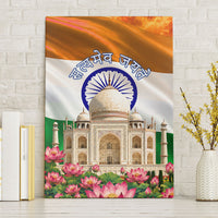 India Flag Peacock Canvas Wall Art Vibrant Cultural Indian Taj Mahal Lotus