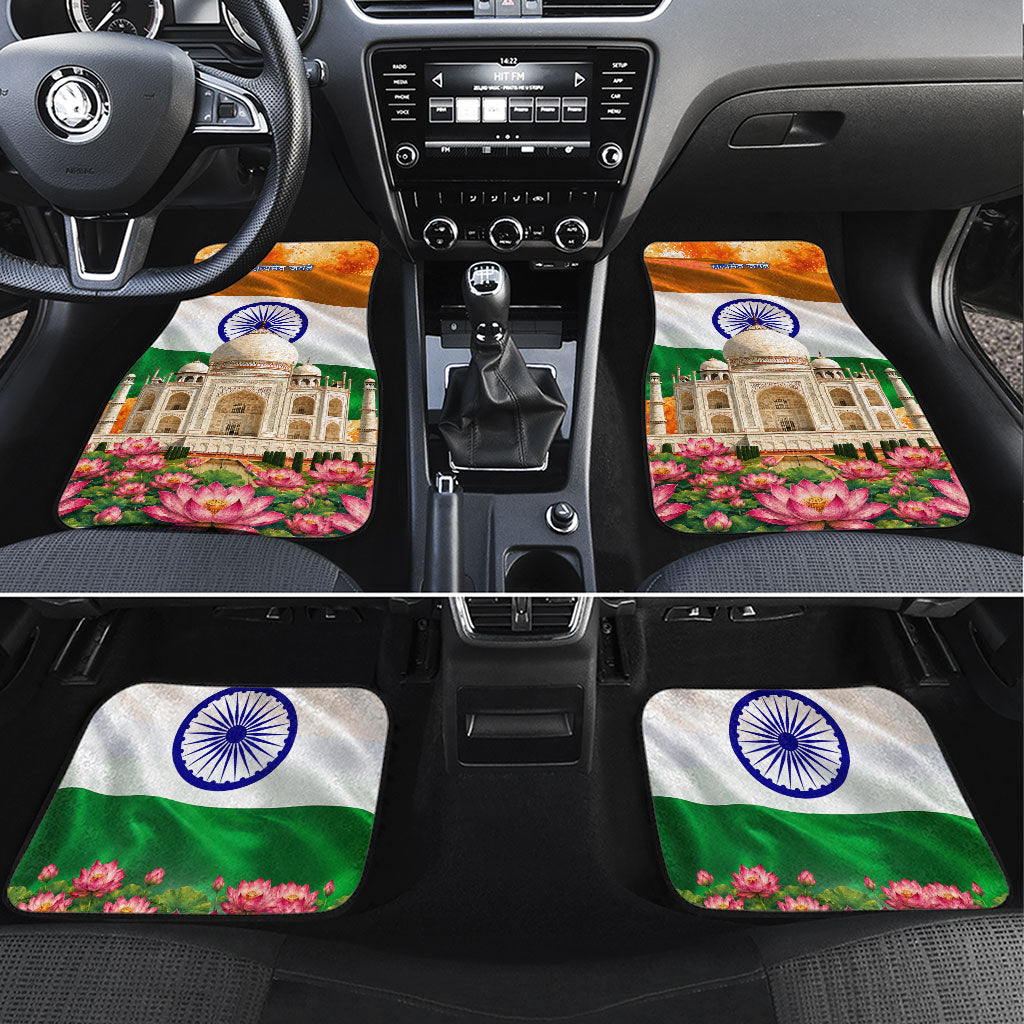 India Flag Peacock Car Mats Vibrant Cultural Indian Taj Mahal Lotus