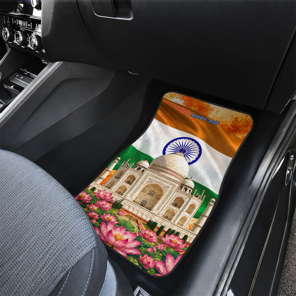 India Flag Peacock Car Mats Vibrant Cultural Indian Taj Mahal Lotus
