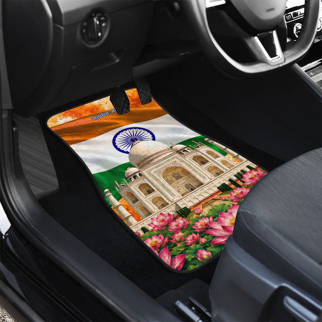 India Flag Peacock Car Mats Vibrant Cultural Indian Taj Mahal Lotus