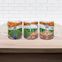 India Flag Peacock Ceramic Mug Vibrant Cultural Indian Taj Mahal Lotus