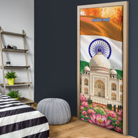 India Flag Peacock Door Cover Vibrant Cultural Indian Taj Mahal Lotus