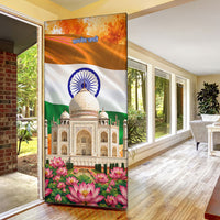 India Flag Peacock Door Cover Vibrant Cultural Indian Taj Mahal Lotus