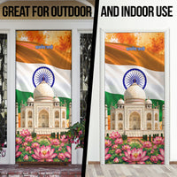 India Flag Peacock Door Cover Vibrant Cultural Indian Taj Mahal Lotus