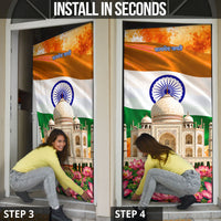 India Flag Peacock Door Cover Vibrant Cultural Indian Taj Mahal Lotus