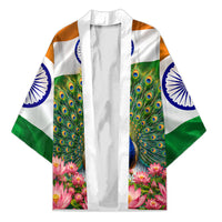 India Flag Peacock Kimono Vibrant Cultural Indian Taj Mahal Lotus