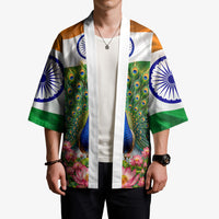 India Flag Peacock Kimono Vibrant Cultural Indian Taj Mahal Lotus