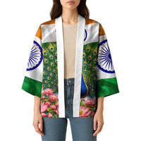 India Flag Peacock Kimono Vibrant Cultural Indian Taj Mahal Lotus