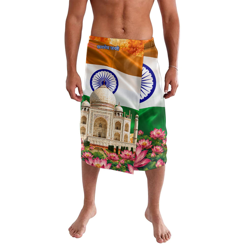 India Flag Peacock Lavalava Vibrant Cultural Indian Taj Mahal Lotus