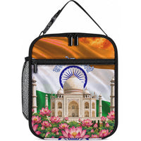 India Flag Peacock Lunch Bag Vibrant Cultural Indian Taj Mahal Lotus