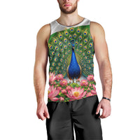 India Flag Peacock Men Tank Top Vibrant Cultural Indian Taj Mahal Lotus
