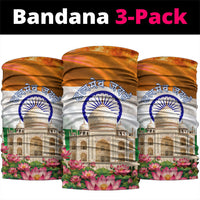 India Flag Peacock Neck Gaiter Vibrant Cultural Indian Taj Mahal Lotus