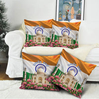 India Flag Peacock Pillow Cover Vibrant Cultural Indian Taj Mahal Lotus
