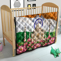 India Flag Peacock Quilt Vibrant Cultural Indian Taj Mahal Lotus