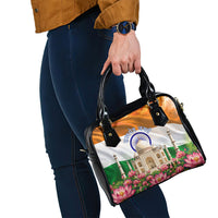 India Flag Peacock Shoulder Handbag Vibrant Cultural Indian Taj Mahal Lotus
