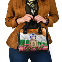 India Flag Peacock Shoulder Handbag Vibrant Cultural Indian Taj Mahal Lotus