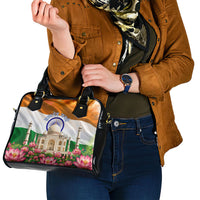 India Flag Peacock Shoulder Handbag Vibrant Cultural Indian Taj Mahal Lotus