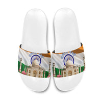India Flag Peacock Slide Sandals Vibrant Cultural Indian Taj Mahal Lotus