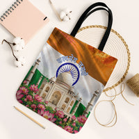 India Flag Peacock Tote Bag Vibrant Cultural Indian Taj Mahal Lotus