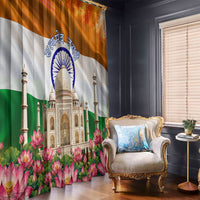India Flag Peacock Window Curtain Vibrant Cultural Indian Taj Mahal Lotus