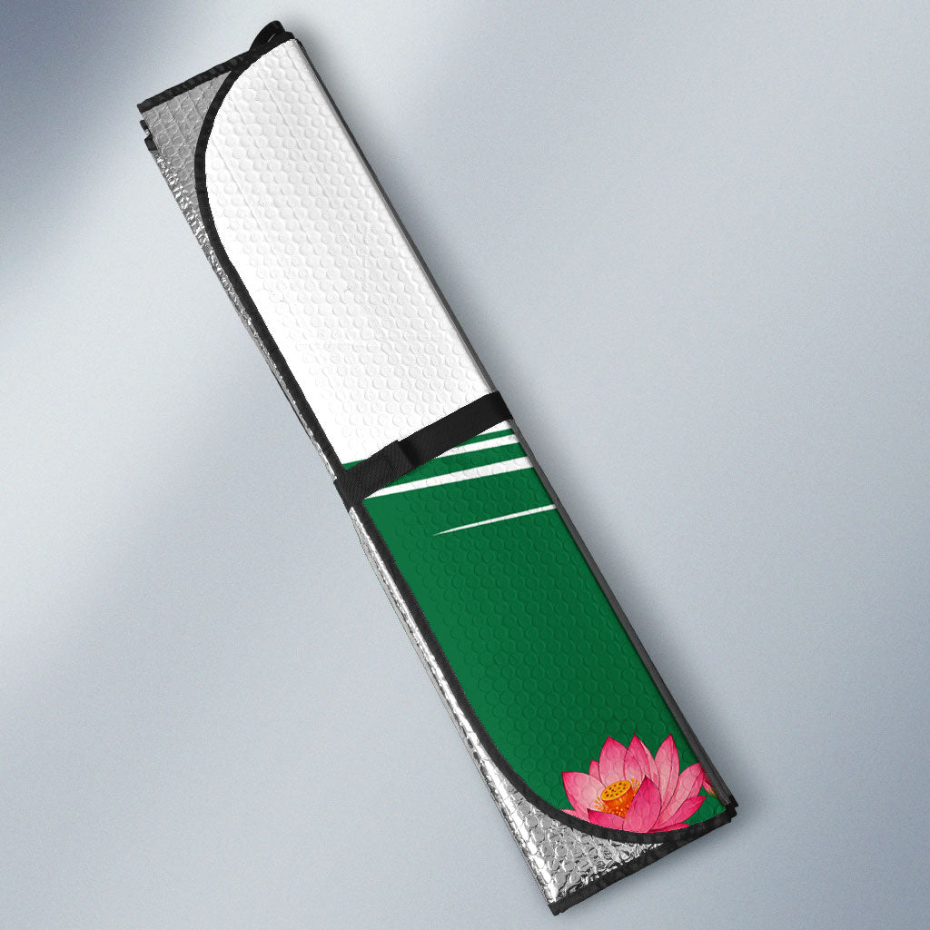 India Flag Auto Sun Shade Jet Flypast Ashoka Chakra Lotus Vibrant Patriotic Tricolor