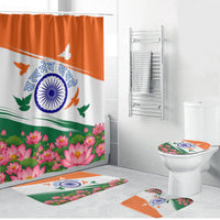 India Flag Bathroom Set Jet Flypast Ashoka Chakra Lotus Vibrant Patriotic Tricolor