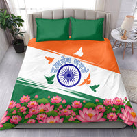 India Flag Bedding Set Jet Flypast Ashoka Chakra Lotus Vibrant Patriotic Tricolor