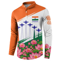 India Flag Button Sweatshirt Jet Flypast Ashoka Chakra Lotus Vibrant Patriotic Tricolor