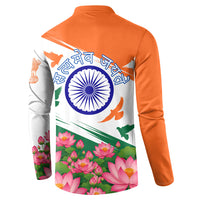 India Flag Button Sweatshirt Jet Flypast Ashoka Chakra Lotus Vibrant Patriotic Tricolor