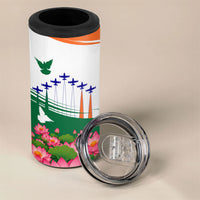 India Flag 4 in 1 Can Cooler Tumbler Jet Flypast Ashoka Chakra Lotus Vibrant Patriotic Tricolor
