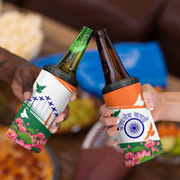 India Flag 4 in 1 Can Cooler Tumbler Jet Flypast Ashoka Chakra Lotus Vibrant Patriotic Tricolor
