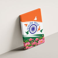 India Flag Canvas Wall Art Jet Flypast Ashoka Chakra Lotus Vibrant Patriotic Tricolor