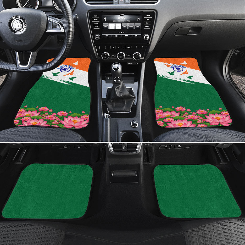 India Flag Car Mats Jet Flypast Ashoka Chakra Lotus Vibrant Patriotic Tricolor