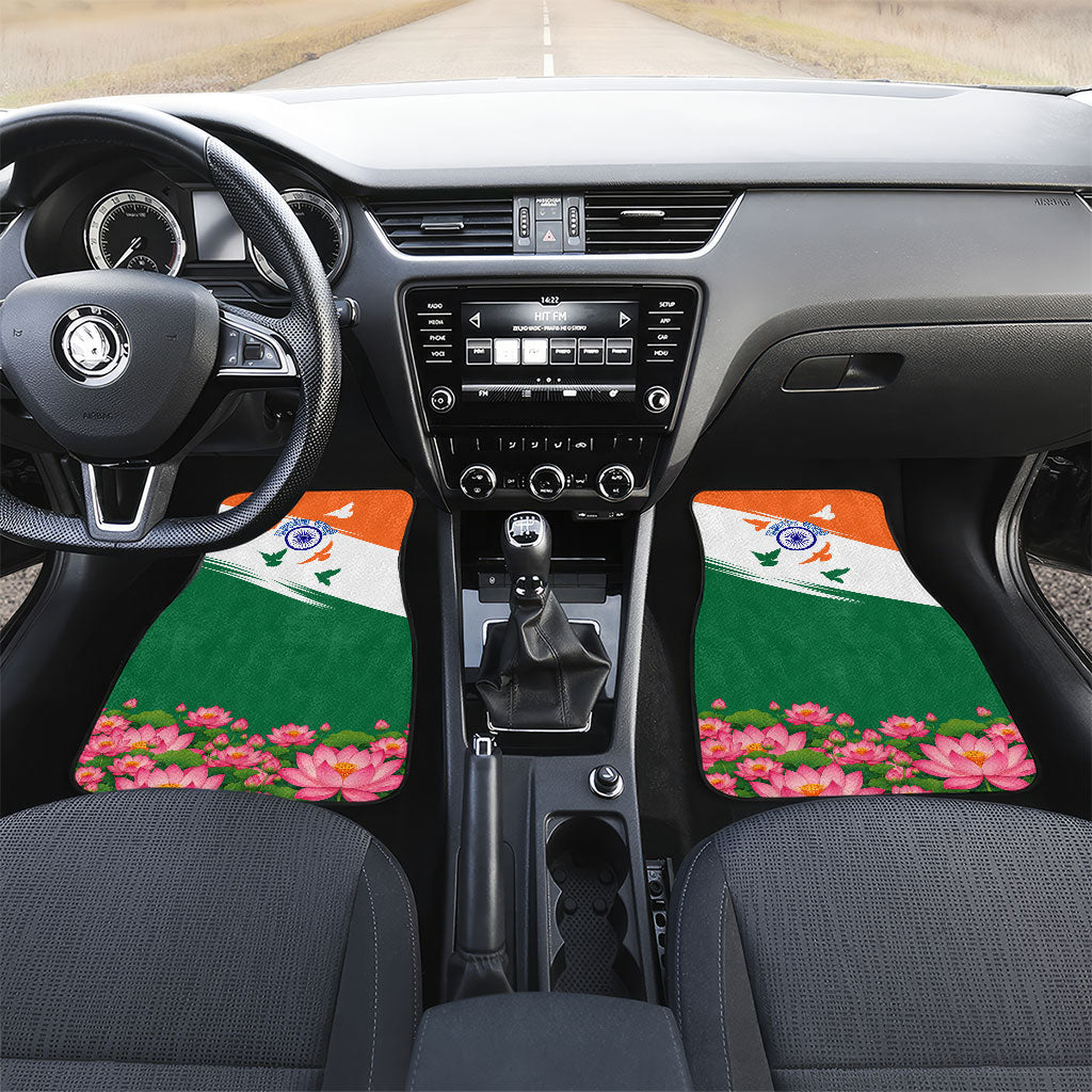 India Flag Car Mats Jet Flypast Ashoka Chakra Lotus Vibrant Patriotic Tricolor