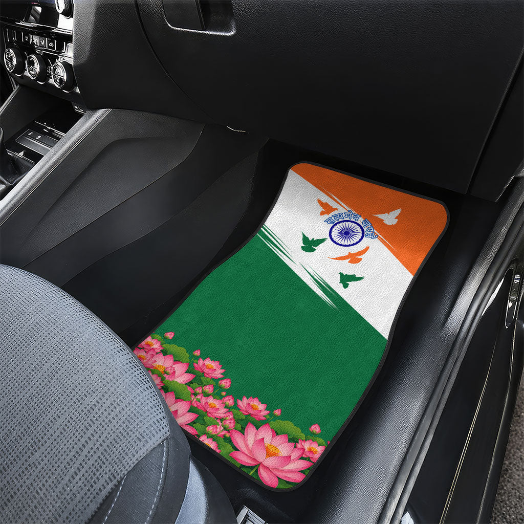 India Flag Car Mats Jet Flypast Ashoka Chakra Lotus Vibrant Patriotic Tricolor