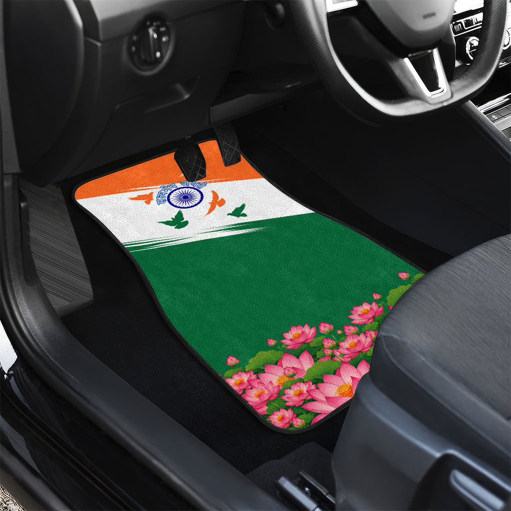 India Flag Car Mats Jet Flypast Ashoka Chakra Lotus Vibrant Patriotic Tricolor