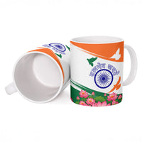 India Flag Ceramic Mug Jet Flypast Ashoka Chakra Lotus Vibrant Patriotic Tricolor