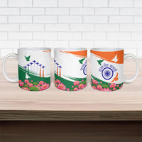 India Flag Ceramic Mug Jet Flypast Ashoka Chakra Lotus Vibrant Patriotic Tricolor