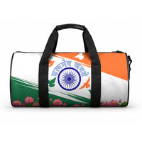 India Flag Duffle Bag Jet Flypast Ashoka Chakra Lotus Vibrant Patriotic Tricolor
