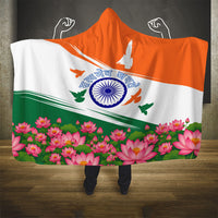 India Flag Hooded Blanket Jet Flypast Ashoka Chakra Lotus Vibrant Patriotic Tricolor