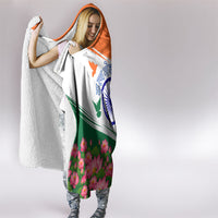 India Flag Hooded Blanket Jet Flypast Ashoka Chakra Lotus Vibrant Patriotic Tricolor