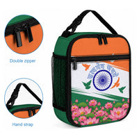 India Flag Lunch Bag Jet Flypast Ashoka Chakra Lotus Vibrant Patriotic Tricolor