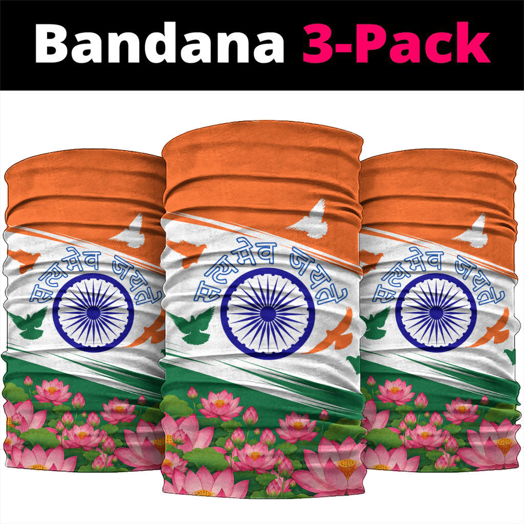 India Flag Neck Gaiter Jet Flypast Ashoka Chakra Lotus Vibrant Patriotic Tricolor