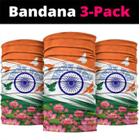 India Flag Neck Gaiter Jet Flypast Ashoka Chakra Lotus Vibrant Patriotic Tricolor
