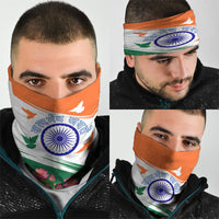 India Flag Neck Gaiter Jet Flypast Ashoka Chakra Lotus Vibrant Patriotic Tricolor