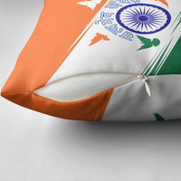 India Flag Pillow Cover Jet Flypast Ashoka Chakra Lotus Vibrant Patriotic Tricolor